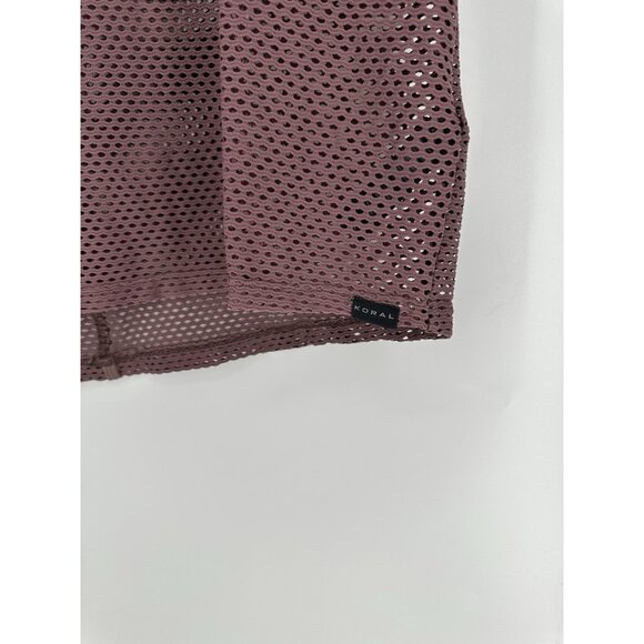 Koral Size Up Tee Open Mesh Short Sleeve Mauve Womens S - Picture 5 of 8